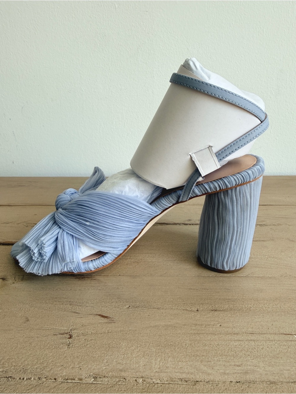 Loeffler Randall Camellia Blue Pleated Bow Heel - Picture 8 of 15